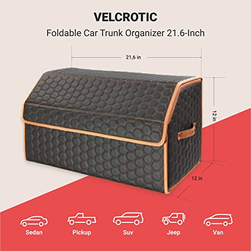 Owleys Foldable Trunk Organizer For Car - Trunk Organizers Car Storage - Collapsible Auto Trunk Organizer With Lid - Small And Large Cargo Organizer - Trunk Organization (21.6 Inch, Hexy) #TOP1