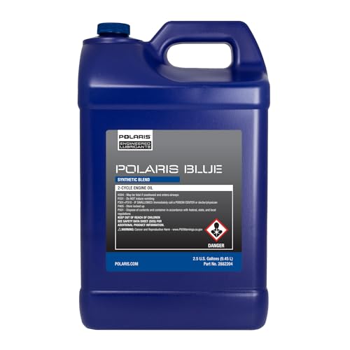 Polaris OEM Snowmobile Polaris Blue Synthetic Blend 2-Cycle Oil, For 2-Stroke Snowmobiles, 2.5 Gallons, Synthetic, Qty 1, Part 2882204