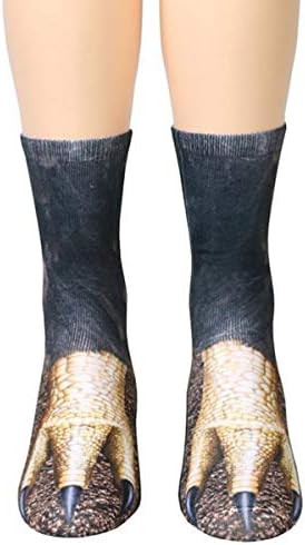 Eurobuy Animal Paw Socks 3D Digital Simulation Print Cat Dog Foot Hoof Paw Feet Crew Socks Adult Socks 