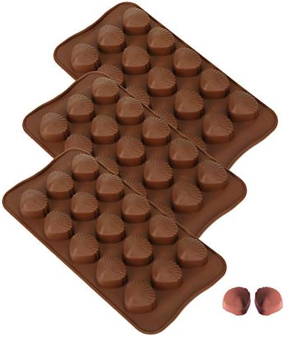 MOMOONNON 3pcs Seashell Mold Chocolate Making Baking Candy Shell Shaped Silicone Tray Molds for Christmas Party Anniversary Wedding