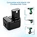 Powerextra 2 Pack 12 Volt 3.0Ah Replacement Battery for Hitachi EB1214S EB1212S EB1214L Eb1220bl Eb1220hl Eb1220hs Eb1220rs Eb1222hl Eb1226hl Eb1230hl
