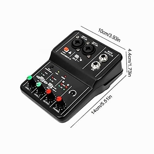 Mini mixeur audio pour PC USB Mixeur 2 canaux Microphone/guitare XLR + 6,35 mm stéréo 3,5 mm en alimentation fantôme 48 V