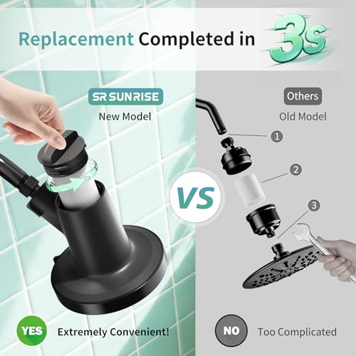 SR SUN RISE Filtered Shower Head with Filters,High Pressure Rain Shower Head - image 7