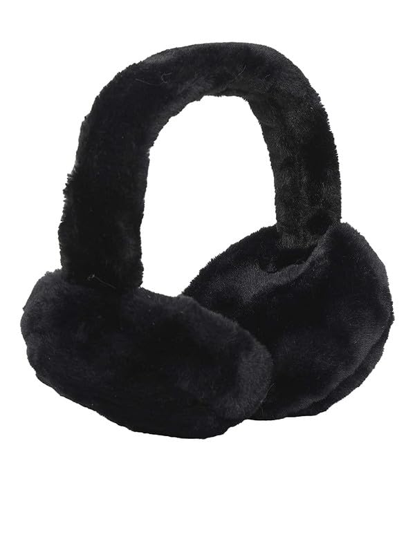 w+ Women's Winter Outdoor Wear Ear Muffs/Warmer for Kids and Adults, Ideal Head/Hair Accessory for winters (Black)-picture-7