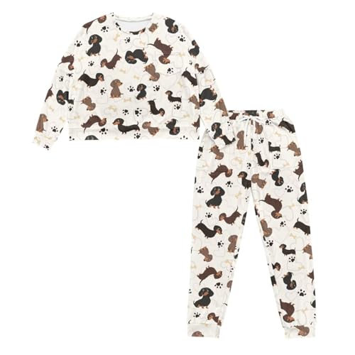Image of Women's 2 Piece Printed Pajama Set Long Sleeve Sleepwear Set with Long Pants Casual Lounge Sets with Pocket