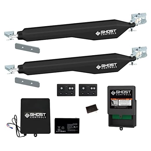 Ghost Controls Automatic Gate Opener Kit for Decorative Driveway Swing Gates with Gate Opener Remote and Battery Box Kit - Model DEP2 (2. DEP2 Kit)