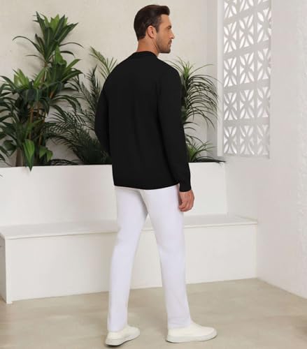 Lexiart Men's Knit Sweater Long Sleeve Textured Warm Casual3