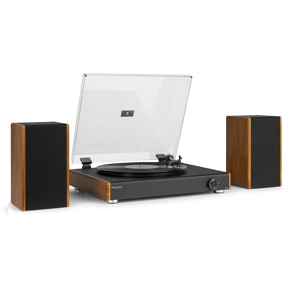 Audizio RP335 - Giradischi in stile retrò con altoparlanti stereo da 40 W, sistema stereo Bluetooth, conversione MP3 USB, piedini ammortizzanti, design vintage