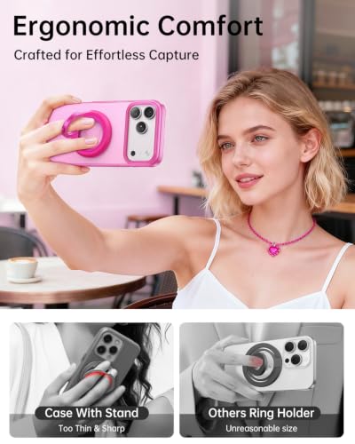 Image of SYNCWIRE Magnetic Phone Ring Holder, for MagSafe Phone Grip Stand Kickstand | 360 Rotation, Double-Sided Magnet, Cell Phone Grip Finger Holder, for iPhone 17 16 15 14 13 12 Pro Max, MagSafe Accessories
