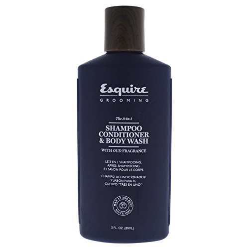 Esquire Grooming 3-in-1 Shampoo Conditioner & Body Wash for Men, 3 Ounce