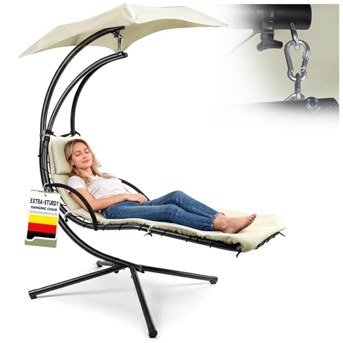 Huracan Chaise longue flottante avec parasol, structure pour hamac, chaise longue suspendue pour...