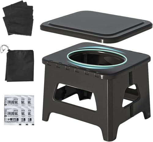 La Mejor Lista de Baño portatil del mes. 46 Lumbor37 Baño Portátil Adultos para Camping, Baño Portatil Adultos y Silla Plegable de Exterior con Tapa para Coche, Camión, Camping, Viajes, Pesca (Un Artículo, Dos Usos)