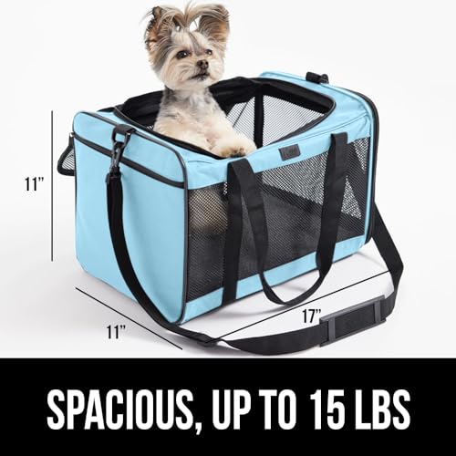 Gorilla Grip Bolsa transportadora para gatos de viagem aérea de até 15 libras, transportadora dobráv