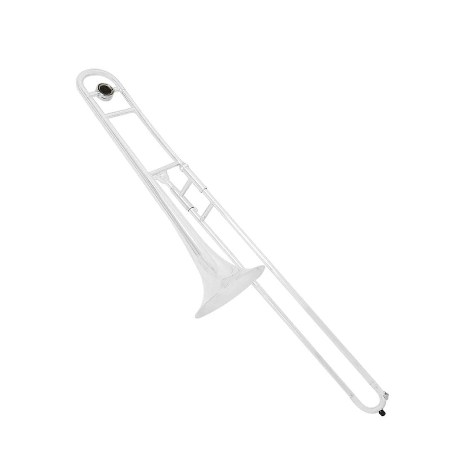 Trombón Alto En Sib Instrumento De Viento Profesional De Latón Plateado Con Estuche Boquilla Y Guantes