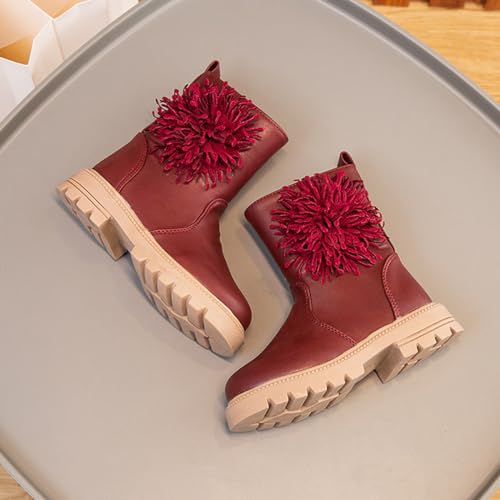 Girls Waterproof Winter Warm Booties Kids Mid Calf Walking Snow Boots (Toddler/Little Kid)4