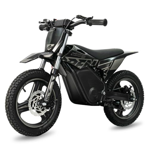 Image of RFN SX-E350 Kids Electric Dirt Bike, 14-Inch Electric Motorcycle with 500W Peak Brushless Motor, 18.6 MPH Max Speed, 12.4-Mile Range, Dual Suspension, Ages 4-8, Black