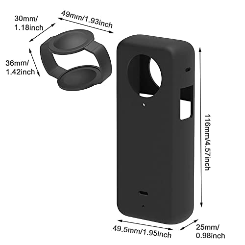 Image of NALACAL Action Camera Case Fit for Insta-360 ONE X3, Waterproof Durable Silicone Protective Cover Lens Cap Compatible for Insta-360 ONE X3 Accessory (Black)