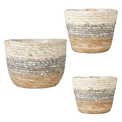 SUPVOX Macetas Tejidas a Mano en Forma Cónica