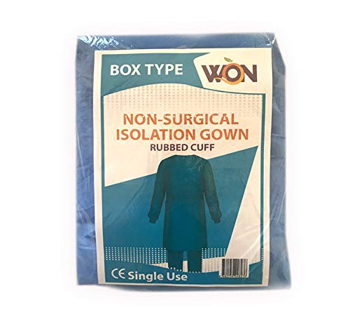Image of WON Non-Surgical Isolation Gown, Blue, One Size fits All, 1 Count