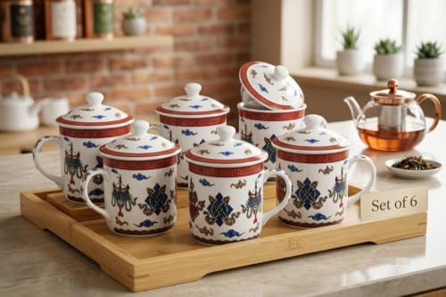 Image of Thai Tea Cups (Buddha's Symbols)