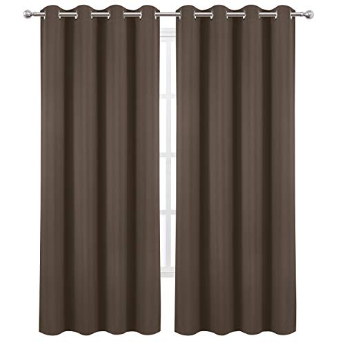 Image of LEMOMO Chocolate Brown Thermal Blackout Curtains /52 x 108 Inch /Set of 2 Panels Room Darkening Curtains for Bedroom