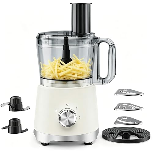 Image of Simple Deluxe 10.5 Cup Food Processor, Multi-Functional Vegetable Choppers Food Grinder with Slicing Shredding Chopping Kneading, Suitable for Smoothie Fruit Dough, 2.6QT, Classic White