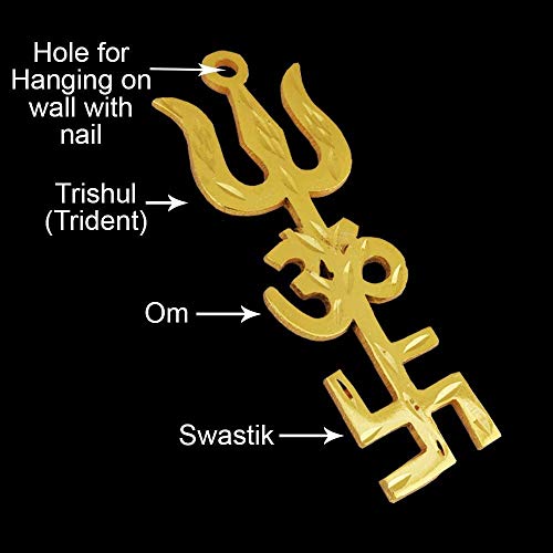 image for Billion Deals Trishakti Yantra Trishul Om Swastika Decorative Spiritua