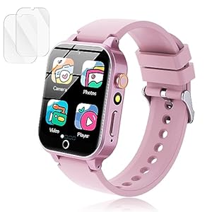 Smart Watch for Kids, with 26 Puzzle Games, Touch Screen, HD Camera, Alarm Clock, Toys for Ages 4-12 Years Old.Birthday Gift for Boys Girls (Pink)