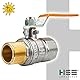 HSE UNISOL Solarkugelhahn Typ 1614, Innen- x Außengewinde Rp 3/4 Zoll (DN 20), Stahlhebel lang, MS-verchromt