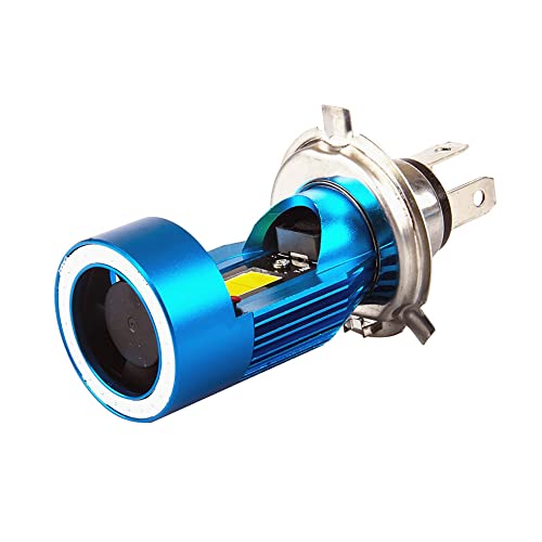 Lámpara LED para motocicleta H4 con ojo azul y luz blanca miniatura 1