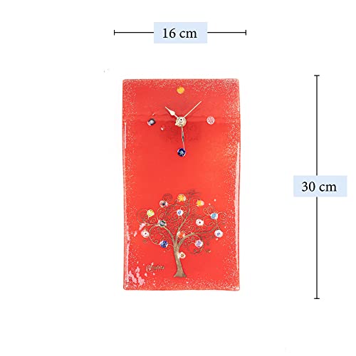 Sospiri Venezia Wall Clock Murano Glass Silent Mechanism Decorated with Murrines and Gold Leaf Gift Handmade Made in Italy (16x30) - Image 3