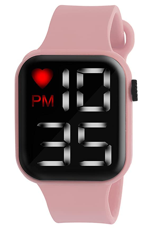ADNOCK Latest New Generation Sports Digital Square Dial Day Date Calendar Yellow LED Watch for Boys, Girls & Kids (Pink) (B0BMQNLS5X) Amazon Price History, Amazon Price Tracker