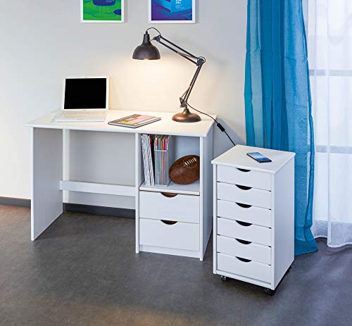 Bürokommode mit sechs Schubladen auf Rollen, Farbe weiß, 36 x 65 x 40 cm – Bild 7