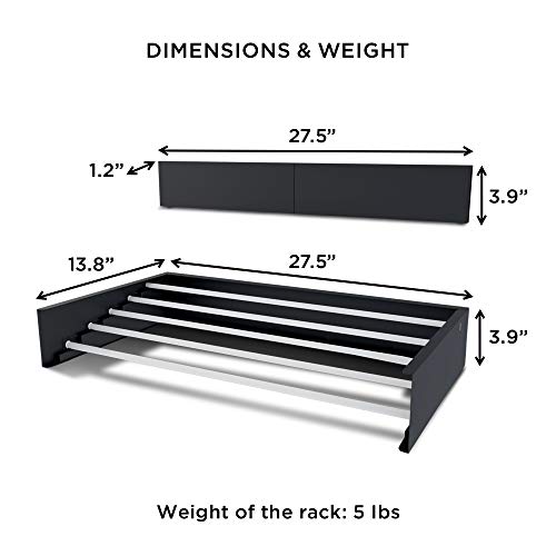 Step Up Laundry Drying Rack (27.5-INCH Industrial Gray), Wall Mounted, Retractable Clothes Drying Rack, 40lbs Load Capacity, 11.6 Linear Ft, with Wall Template and Long Screwdriver Bit by Step Up - Used condition - Image 5