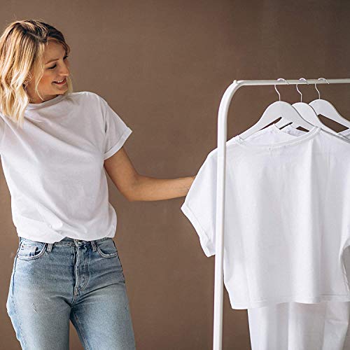 Image of Wooden Hangers for Clothes Hanging | Heavy Duty Coat Hangers with 360 Swivel Hook & Non-Slip Notches | Natural Wood Suit Hangers for Shirts, Blazer, Dresses & Saree (50, White)