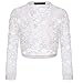Produktbild Jacke Damen Tops Damen Elegant Sexy Spitze Transparente Jacke Damenjacke Langarm Tops Herbst Reine Farbe Einfach Schick Kurz Sexy Dame Lässig Urlaub Tops A-White XS
