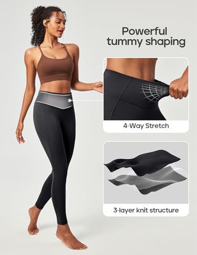 Heathyoga Compression Leggings for Women Tummy Control No Front Seam Leggings with Pockets for Women Workout Yoga Pants4