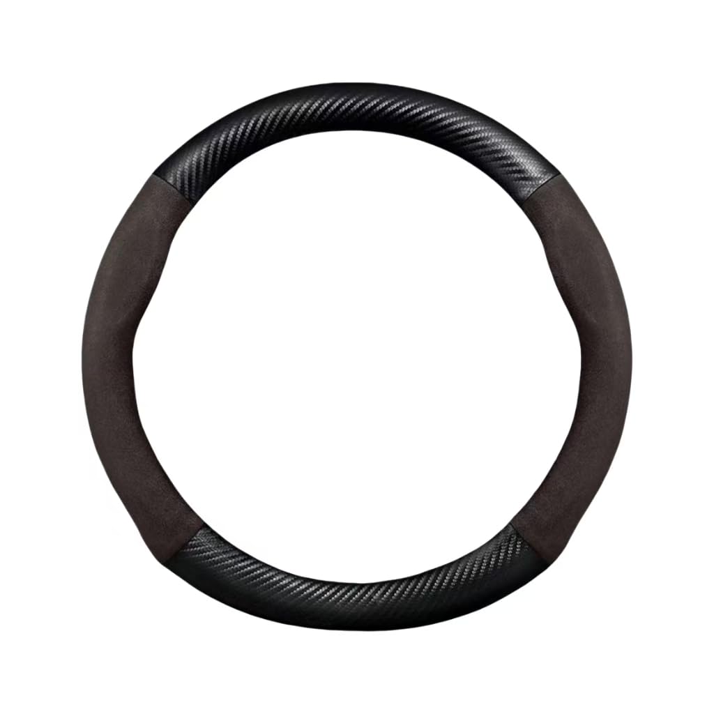 R-timer Car Steering Wheel Cover Artificial Leather for Bentley Bentayga (facelift 2020) 2020-2026, Car Wheel Covers Protector Anti-slip Breathable 37-38cm Interior Accessory,Brown-Type O
