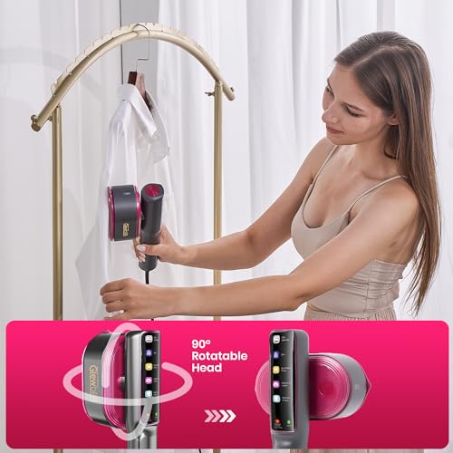Image of Travel Steamer for Clothes, 1200W Portable Steamer & Iron 2 in 1, Handheld Garment Steamer with 10s Fast Heatup, 5 Modes LED Touch Display, Large Ceramic Panel & 110ml Tank for Home and Travel