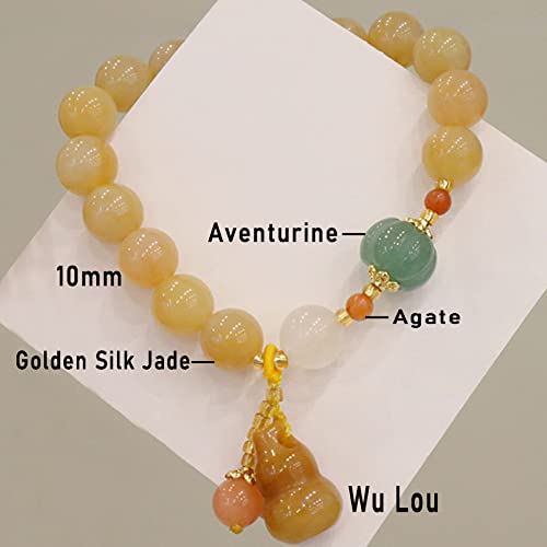 Pulsera de jade natural vintage con amuleto de loto tallado a mano 2