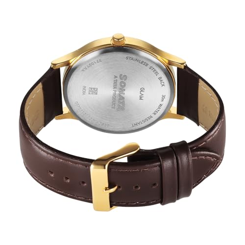 Image of Sonata Traditional Essentials Quartz Green Round Dial Men's Watch | Analog Watch | Watches for Men Analog - 77105YL04W