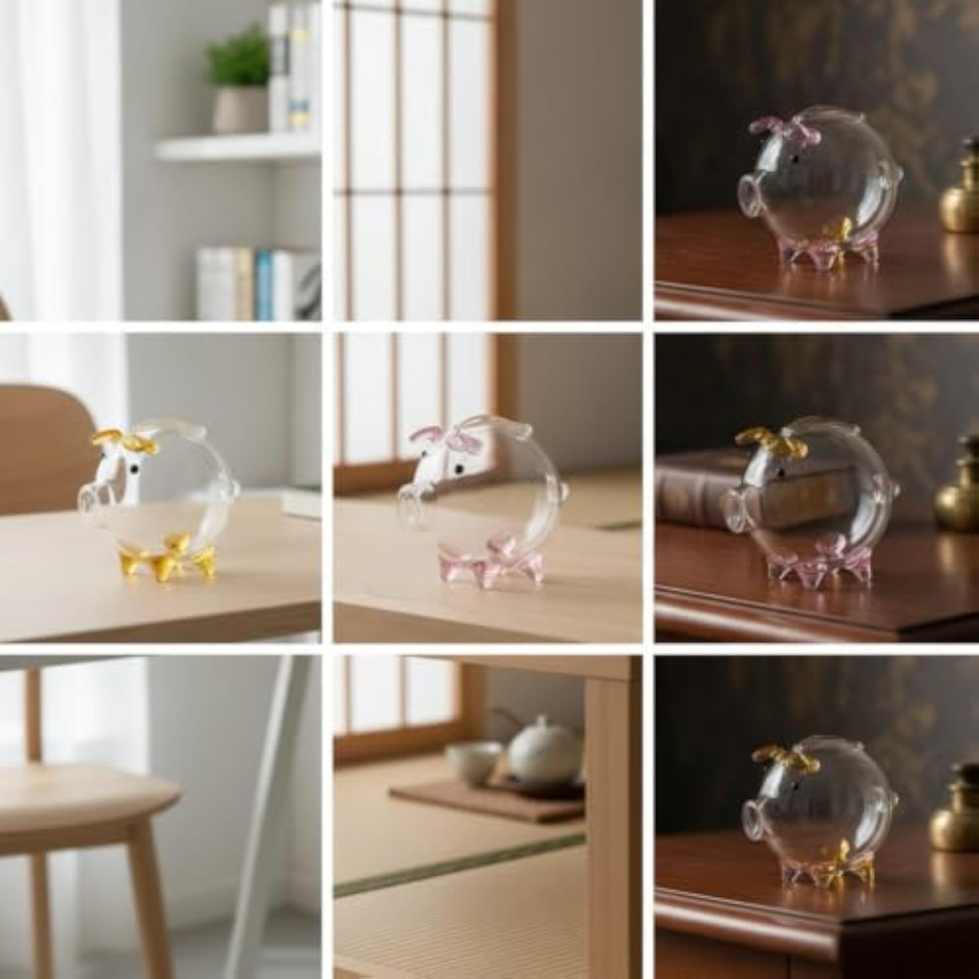 Transparent Glass Piggy Bank