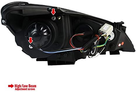 Smoke Lens Black Bezel Housing DRL LED Light Strip Projector Headlights Made For and Compatible With Genesis 2 Door 2Dr Coupe 2010-2012