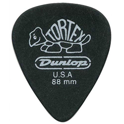 Dunlop 488 TORTEX PITCH BLACK Standard Púas (12-Pack) 0.88 mm