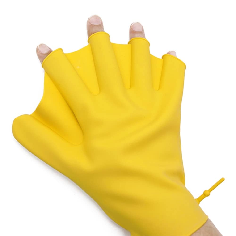 YXSH 1 paire de gants de natation palmés résistants à l'eau en silicone pour la natation, la plongée, l'entraînement - Rose