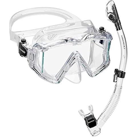 Rapido Boutique Collection Italian Design Premium Tempered Glass Lens Anti-Fog Panoramic Side-View Snorkel Mask, Superior Dry Snorkel Tube, Superior Snorkeling Gear, Snorkel Set for Adult Cover