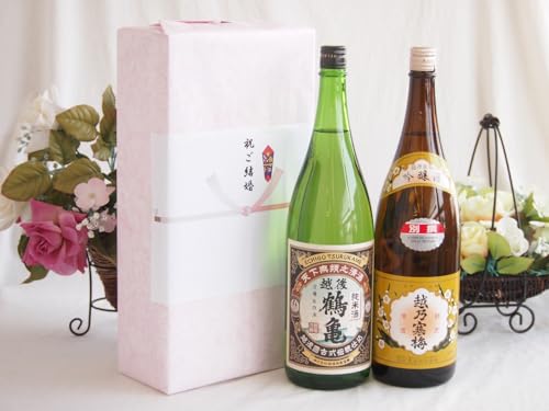祝福の気持ちを寿々の香り日本酒セット 越後鶴亀 純米酒(新潟県)石本酒造 別撰越乃寒梅(新潟県)1800ml×2本