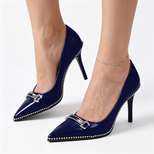 Image of Women's High Heel Pumps Stiletto Heel Pumps for Women Pointed Toe Heels Elegant Classic 3.5 Inch Beaded Pumps