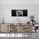 Photo Gallery richhome stampa artistica da parete su tela con teschio e scheletro, per bambini, ragazze e ragazzi, poster nero e grigio, 3 pezzi con cornice artistica da parete Photo Gallery richhome stampa artistica da parete su tela con teschio e scheletro, per bambini, ragazze e ragazzi, poster nero e grigio, 3 pezzi con cornice artistica da parete