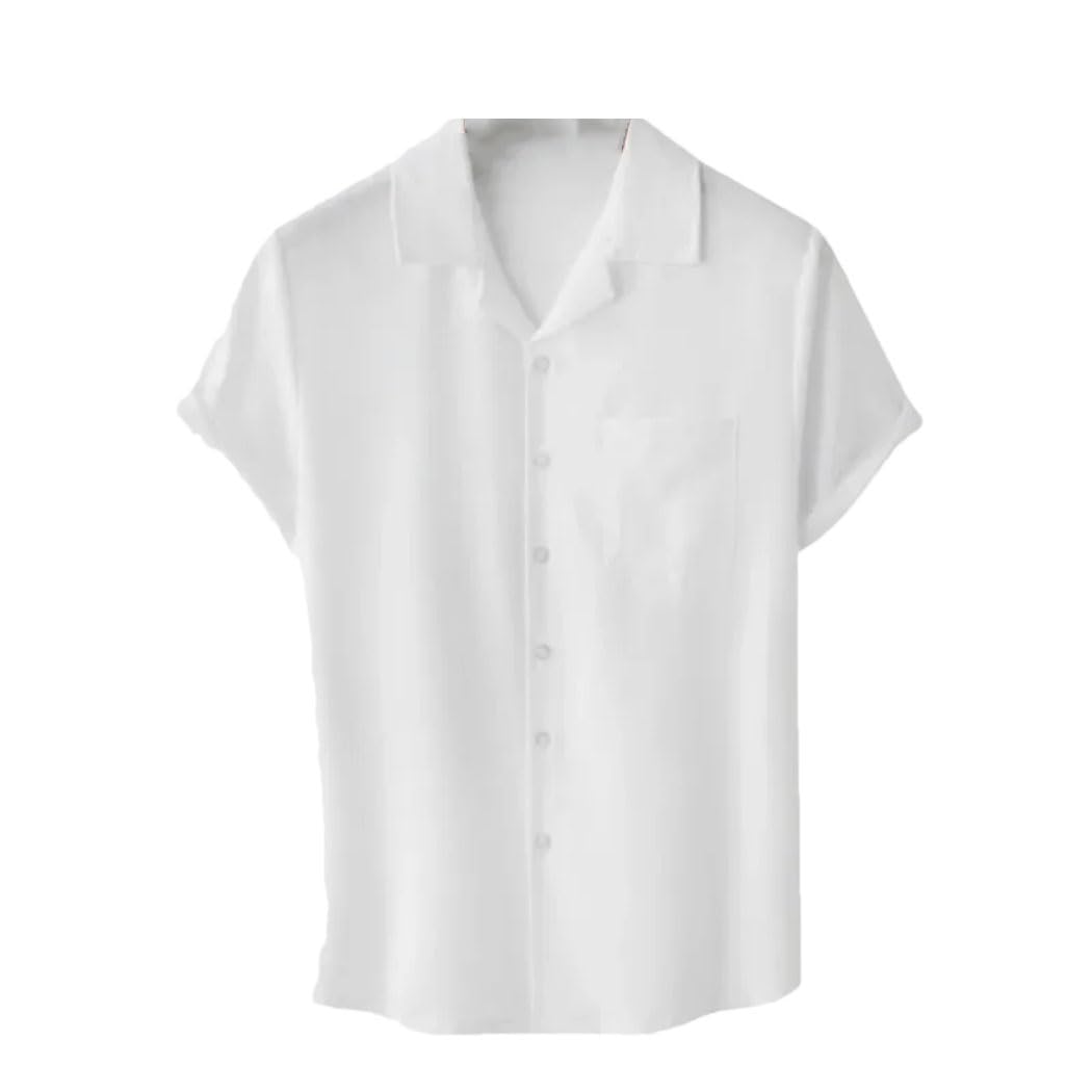 Camisa de manga corta con solapa para hombre, cómoda, informal, de verano, hawaiana, para hombre